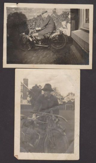 2 X Photo Of Vintage Motor Cycles C 1913