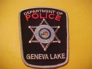 Geneva Lake Wisconsin Police Patch Shoulder Size