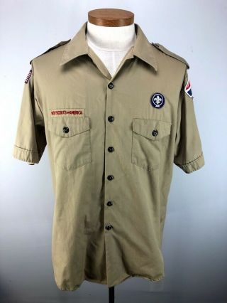 Boy Scouts Of America Bsa Official Uniform Shirt Patches Adult Xl