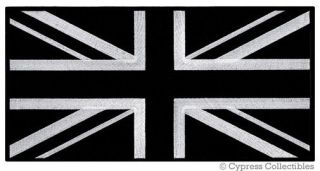 Large Black Uk Flag Patch Embroidered Iron - On Union Jack Great Britain England