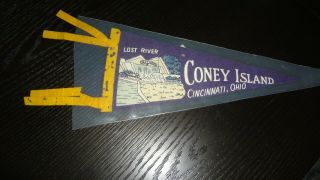 Vintage Coney Island Pennant Cincinnati Ohio / Lost River