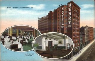 Pittsburgh Pa Hotel Henry Linen Multi - View Postcard