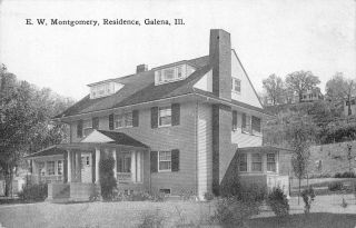 E.  W.  Montgomery Residence,  Galena,  Illinois Ca 1910s Vintage Postcard