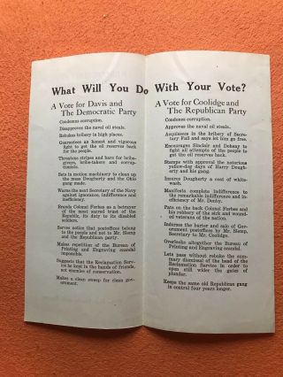 1924 John W.  Davis Responsibility in Governemnt Presidential Campaign Pamphlet 2