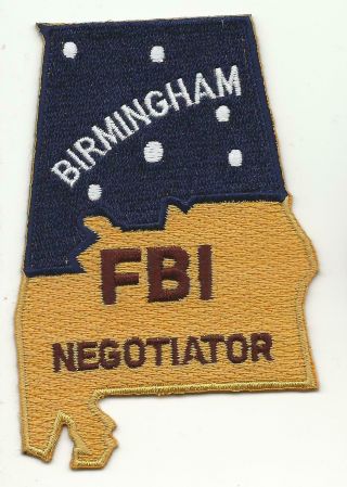 Birmingham Fbi Federal Alabama Al Negotiator Police Patch State Shape