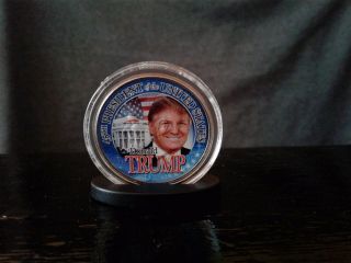 Full Color Artwork On Half Dollar Donald Trump Silver Coin From The U.  S Treasury