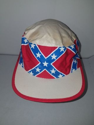Vintage Confederate Painters Hat One Size Fits All Dukes Motorcycle South Faded
