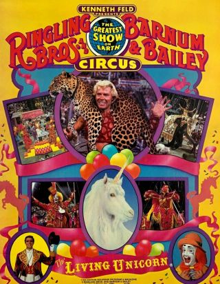 Ringling Brothers And Barnum Bailey Circus 1985 Program The Living Unicorn