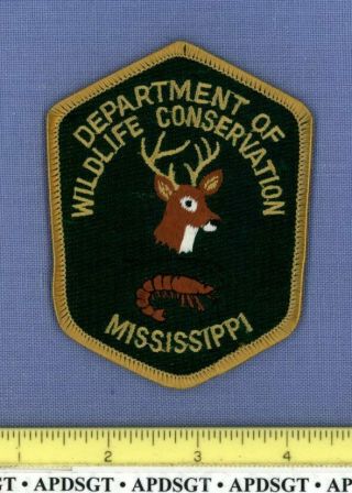 Mississippi Dnr Wildlife Conservation Police Patch Shrimp Deer Natural Resources