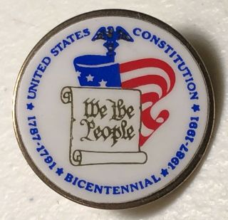 United States Constitution Bicentennial We The People Lapel Hat Pin Pinback US 5