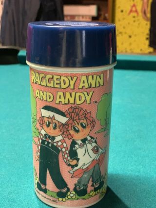 Vintage 1973 Raggedy Ann And Andy Thermos For Metal Lunch Box
