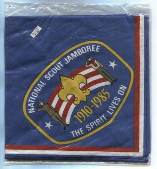 Bsa National Jamboree 1910 - 1985 Scout Neckerchief - With Tag In Bag -
