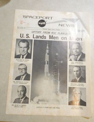Rare Apollo 11 Spaceport News Kennedy Space Center July 23 1969 Men On Moon