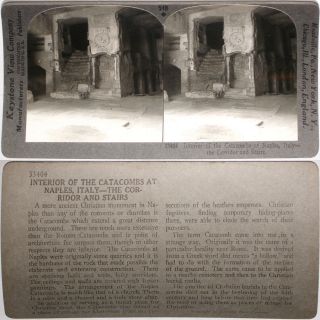Keystone Stereoview Of The Catacombs At Naples,  Italy From Rare 1200 Card Set