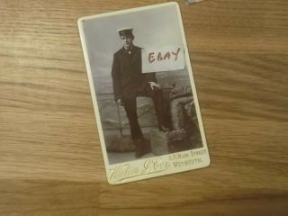 Lovely Vintage Cdv Photo Of A Man With Hat By Walter G Cox Of Weymouth