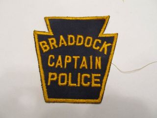 Pennsylvania Braddock Police Captain Patch Old Cheese Cloth