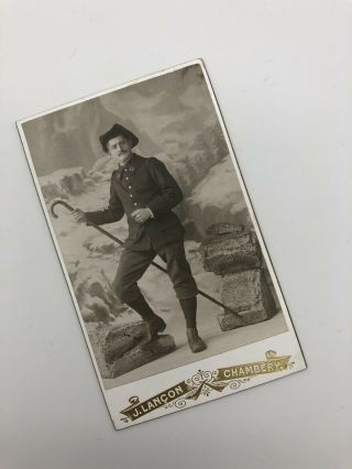 Antique Military Man Cdv Photograph Gold Lettering And Edges