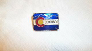 Colorado Vintage 1970s Us State Flag Souvenir Metal Enamel Lapel Hat Pin Back