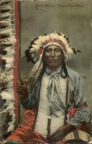 Native American Indian Sinto - Moza Chief Iron Tail C1910 Postcard