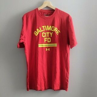 Under Armour Baltimore City Fire Department Maryland T - Shirt Sz L Fdny