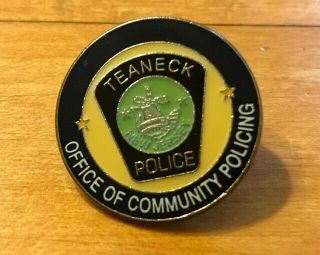Rare Vtg Teaneck Police Department Office Of Community Policing Hat Pin Badge Nj