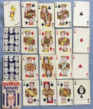1963 Vintage Deck Of Playing Cards Kennedy Kards John F.  Kennedy