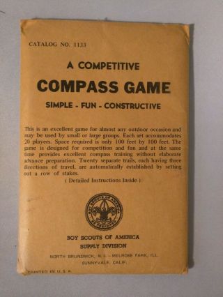 Vintage Bsa Boy Scouts Of America Compass Game No.  1133