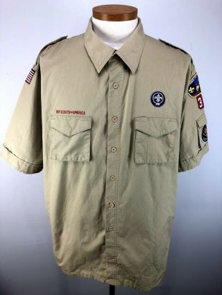 Boy Scouts Of America Bsa Official Uniform Shirt Patches Adult 2xl