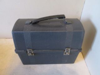 Plastic Aladdin Thermos Dome Top Work Job Vintage Lunch Box Pail Black