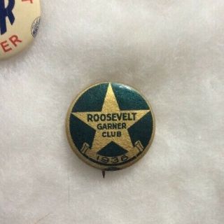 Fdr Roosevelt Garner Club 1936 Political Campaign Button Pinback Pin