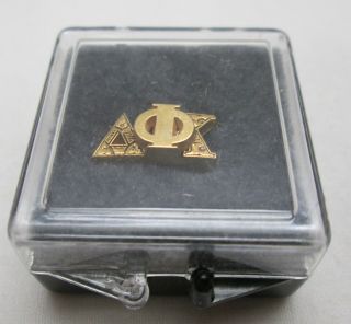 Vintage Fraternity Delta Phi Kappa Gold Lapel Pin In Case
