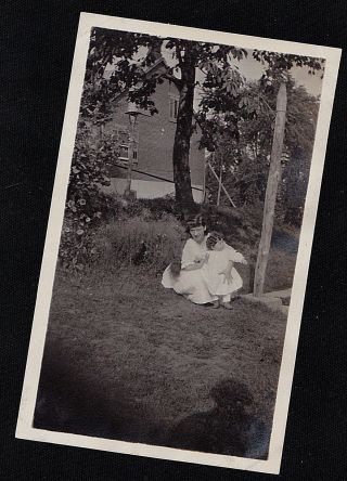 Vintage Antique Photograph Woman With Long Hair Holding Baby - Spooky Shadow