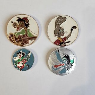 Russian Ussr Set Of 4 Badges Pins Cartoon Nu Pogodi Characters Kids