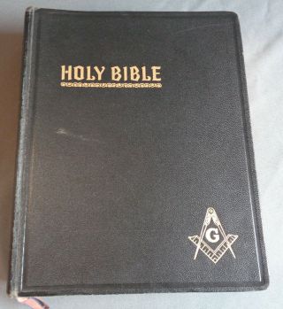 1951 1950s Mason Masonic Holy Bible By Hertel Big 9.  5x11.  5x2.  75 " Over 7 Lbs