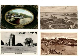 90 Vintage Postcards: Gb Uk Topo Towns Villages Cities Views Seaside Places