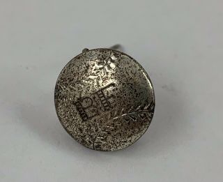 Vintage Sterling Silver Baseball Pin/tie Tack With Bf Monogram
