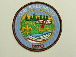 Camp No - Be - Bo - Sco 1970 Pocket Patch - Boy Scouts Of America Bsa