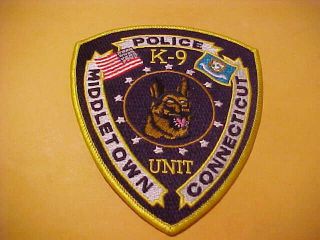 Middletown Connecticut K - 9 Police Patch Shoulder Size