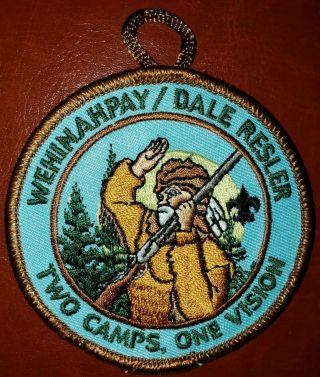 Bsa Camp Wehinahpay / Dale Resler Patch - Mountain Man - Yucca / Conquistador