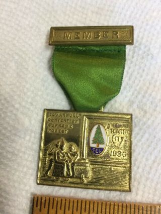 Antique 1936 Masonic Medal & Ribbon Tcl Tall Cedars Of Lebanon Supreme Forest