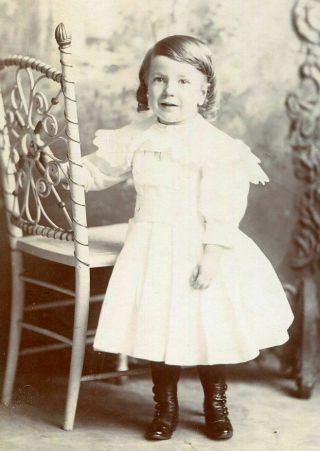 Antique Cabinet Photo Victorian Boy In Dress W Chair Id 