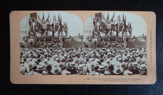 Stereoview President Mckinley Last Address Pan American Exposition 1901