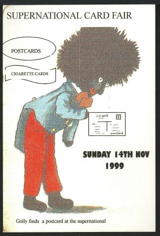 Supernational Card Fair England1999 Features Black Doll Holding A Postcard