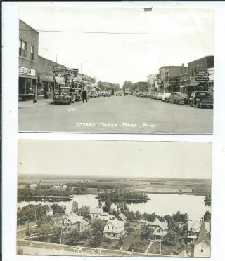 Mora Mn Minnesota 2 Rppc Postcards Main Street Lake