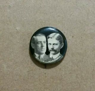 Woodrow Wilson & Thomas Marshall,  Presidential Campaign Jugate Pin,  1912