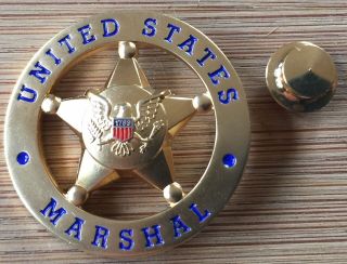 Usms - Us Marshals Service Oversize 1.  25in Gold Lapel Pin