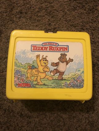 “vintage” The World Of Teddy Ruxpin Yellow Plastic Lunch Box