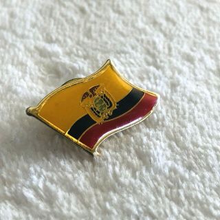 Vintage Equador Flag Enameled Lapel Pin Back Tie Button