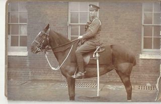 Military Man On Horseback - Vintage Mounted Photo