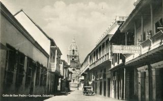 Colombia Cartagena - Calle De San Pedro - Judaica Jew Isaaks Photo Shop Postcard